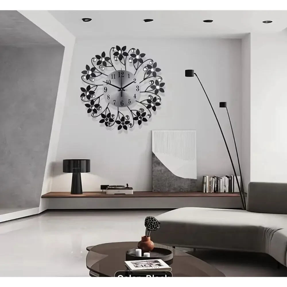 Minimalist Round Wall Clock with Face and Hands Quiet for Living Room Or Office